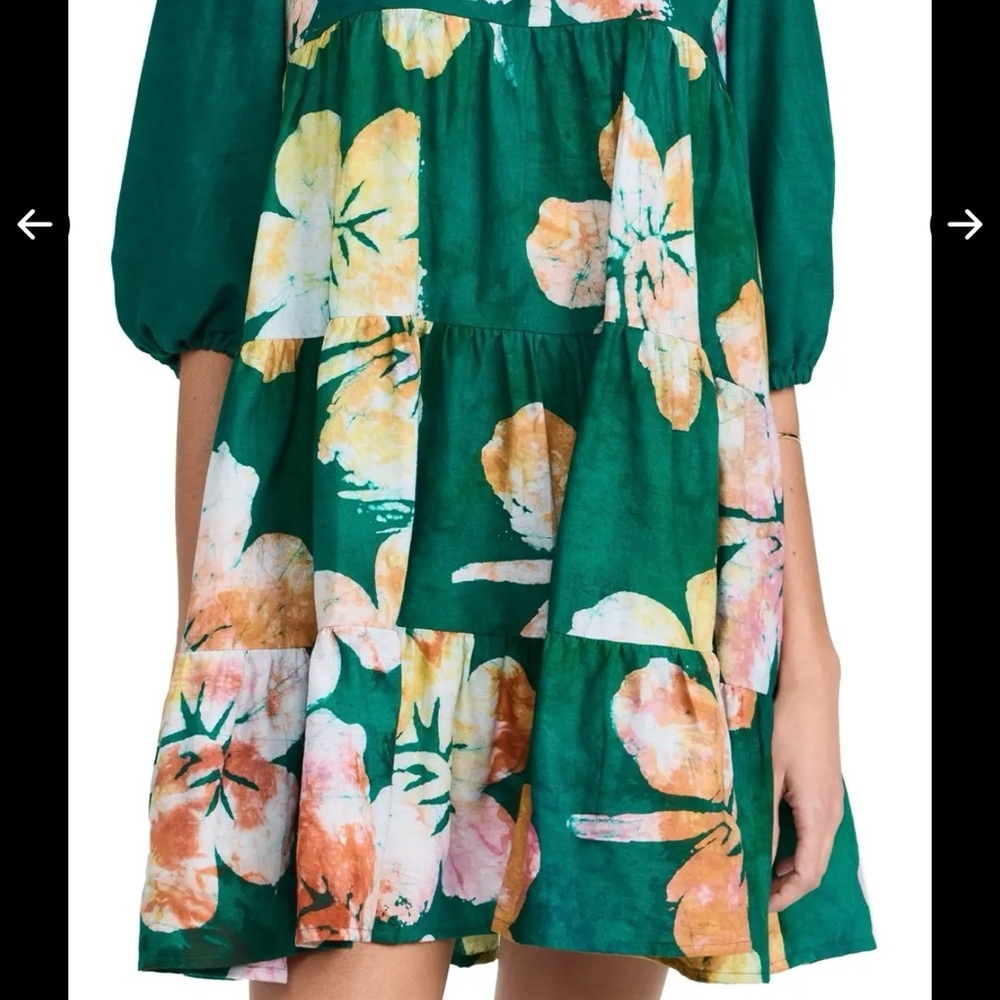 Elisamama Floral Women’s Dress - Green and Orange - Picture 3 of 9